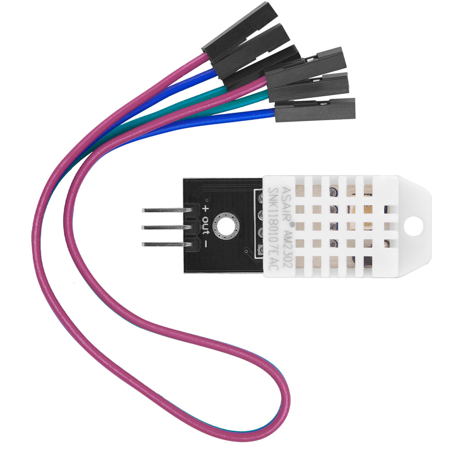 DHT22 AM2302 Temperatursensor und Luftfeuchtigkeitssensor mit Platine und Kabel kompatibel mit Arduino und Raspberry Pi - AZ-Delivery