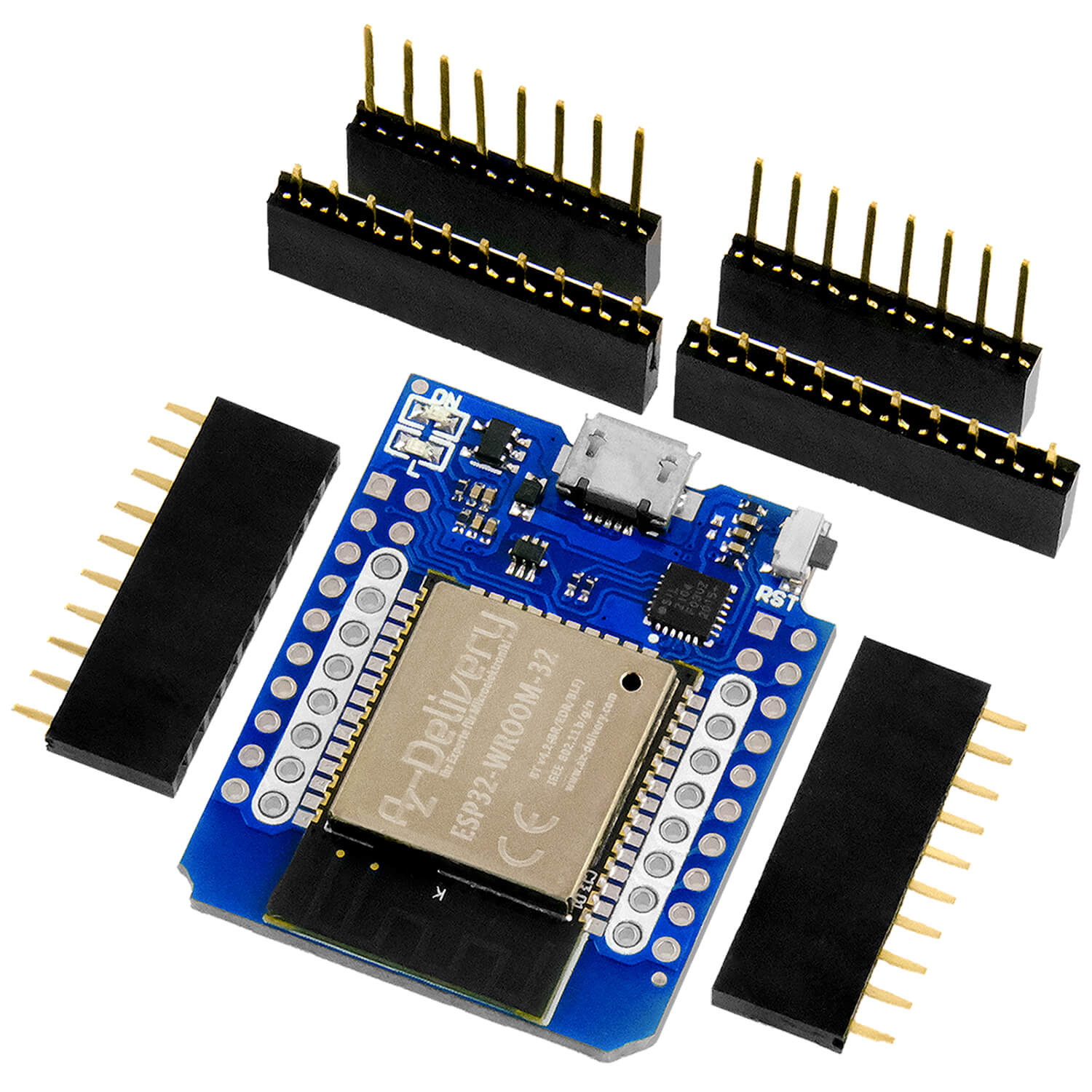 ESP32 D1 Mini NodeMCU WiFi Modul + Bluetooth Internet Entwicklungsboard kompatibel mit Arduino - AZ-Delivery