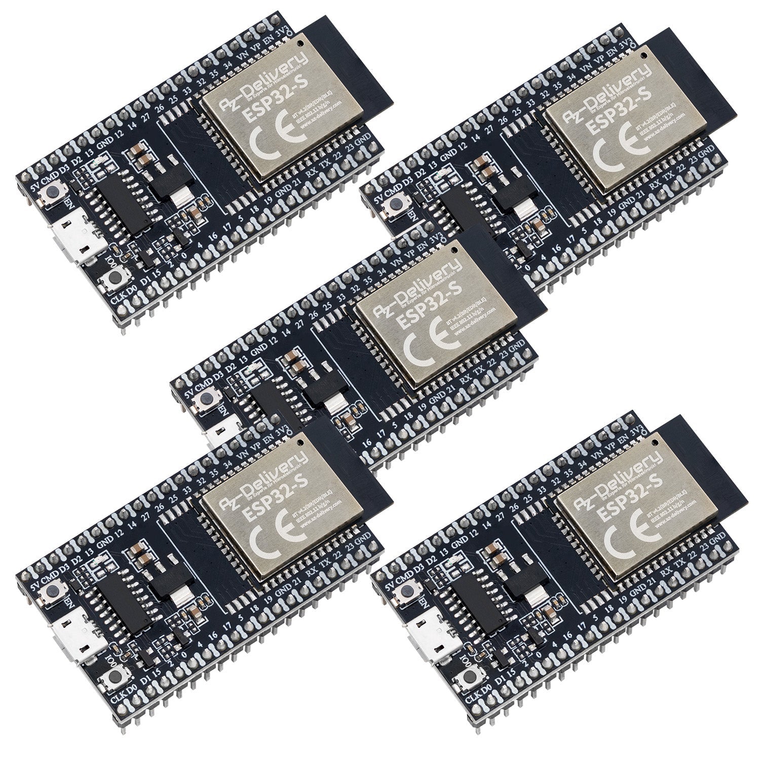 ESP32S Dev Kit C V4 NodeMCU WLAN Development Board kompatibel mit Arduino (Nachfolger Modul von ESP32S Dev Kit C V2) - AZ-Delivery