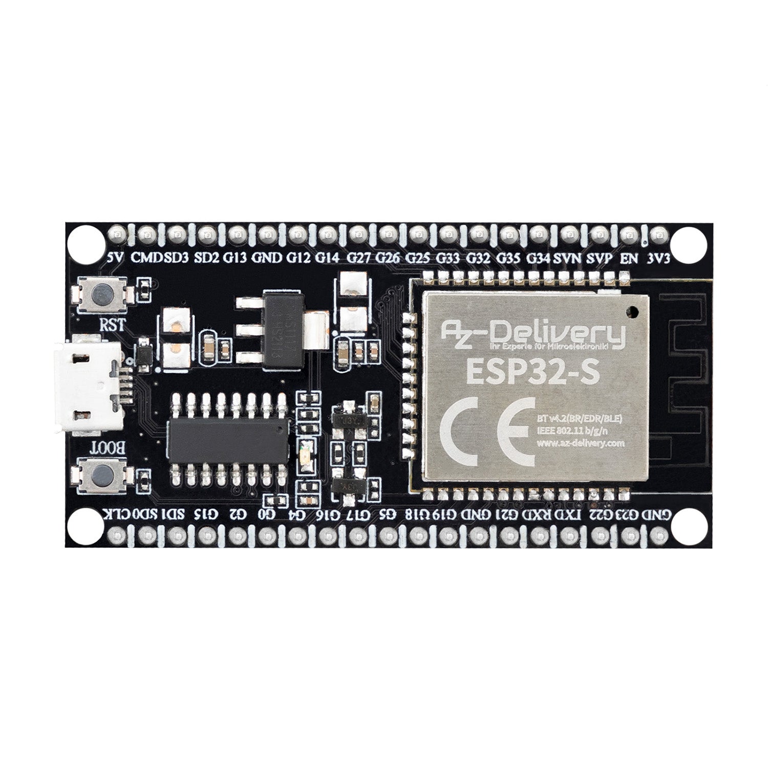 ESP32S NodeMCU Module WLAN WiFi Dev Kit C Development Board mit CH340 (Nachfolgermodell zum ESP8266) kompatibel mit Arduino - AZ-Delivery