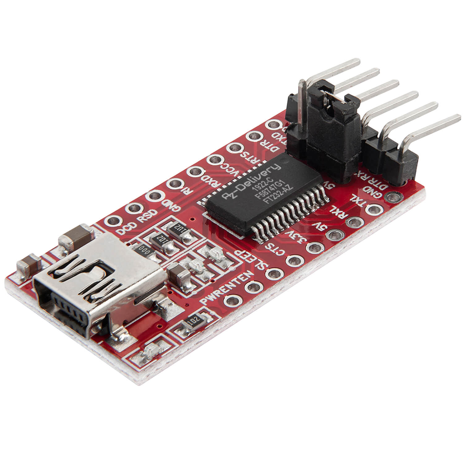 FT232-AZ USB zu TTL Serial Adapter für 3,3V und 5V - AZ-Delivery