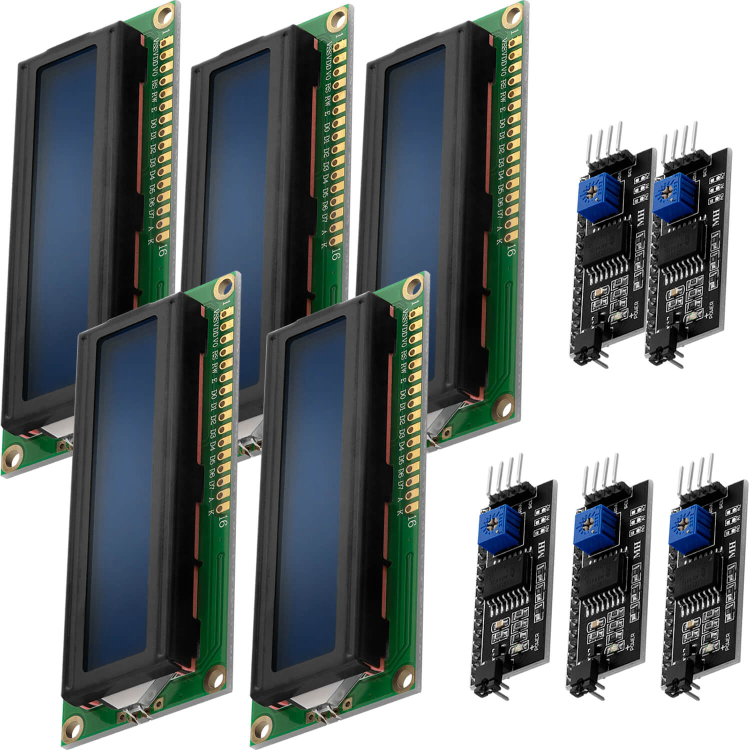 HD44780 1602 LCD Modul Display Bundle mit I2C Schnittstelle 2x16 Zeichen kompatibel mit Arduino und Raspberry Pi - AZ-Delivery