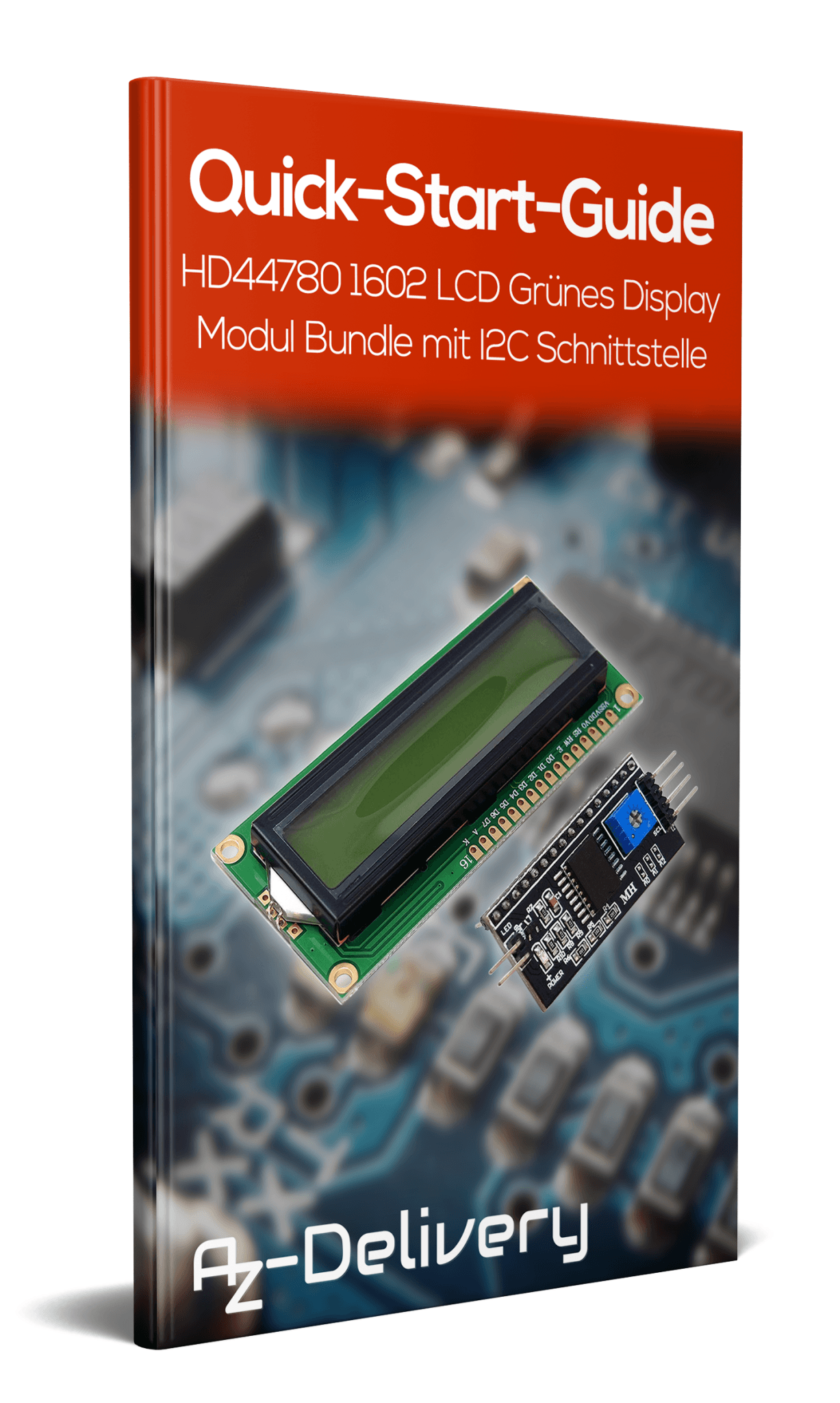 HD44780 1602 LCD Modul Display Bundle mit I2C Schnittstelle 2x16 Zeichen (mit grünem Hintergrund) - AZ-Delivery