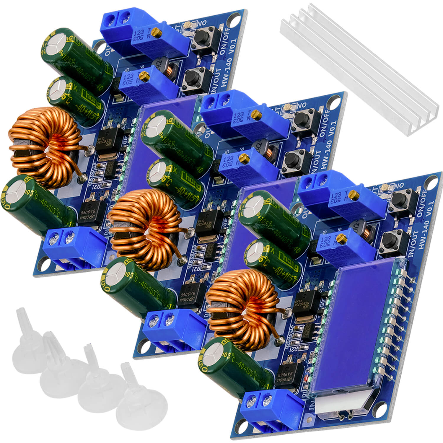 HW-140 DC-DC Buck Boost Converter Step Up/Down, LCD-Anzeige, 3A 5,5V-30V zu 0,5V-30V kompatibel mit Arduino - AZ-Delivery