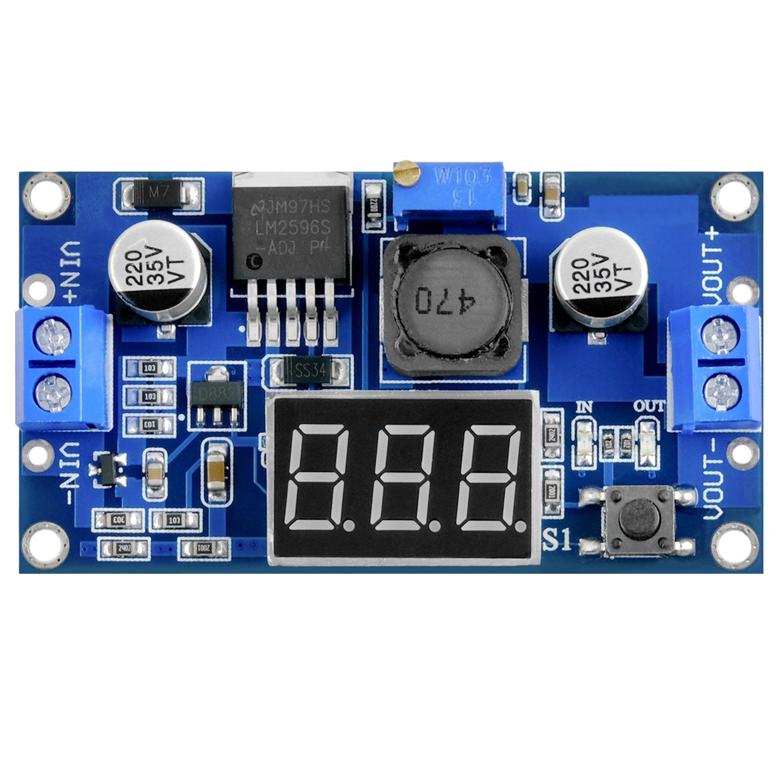 LM2596S Step-down DC-DC Buck Converter mit 3-stelliger Digitalanzeige - AZ-Delivery