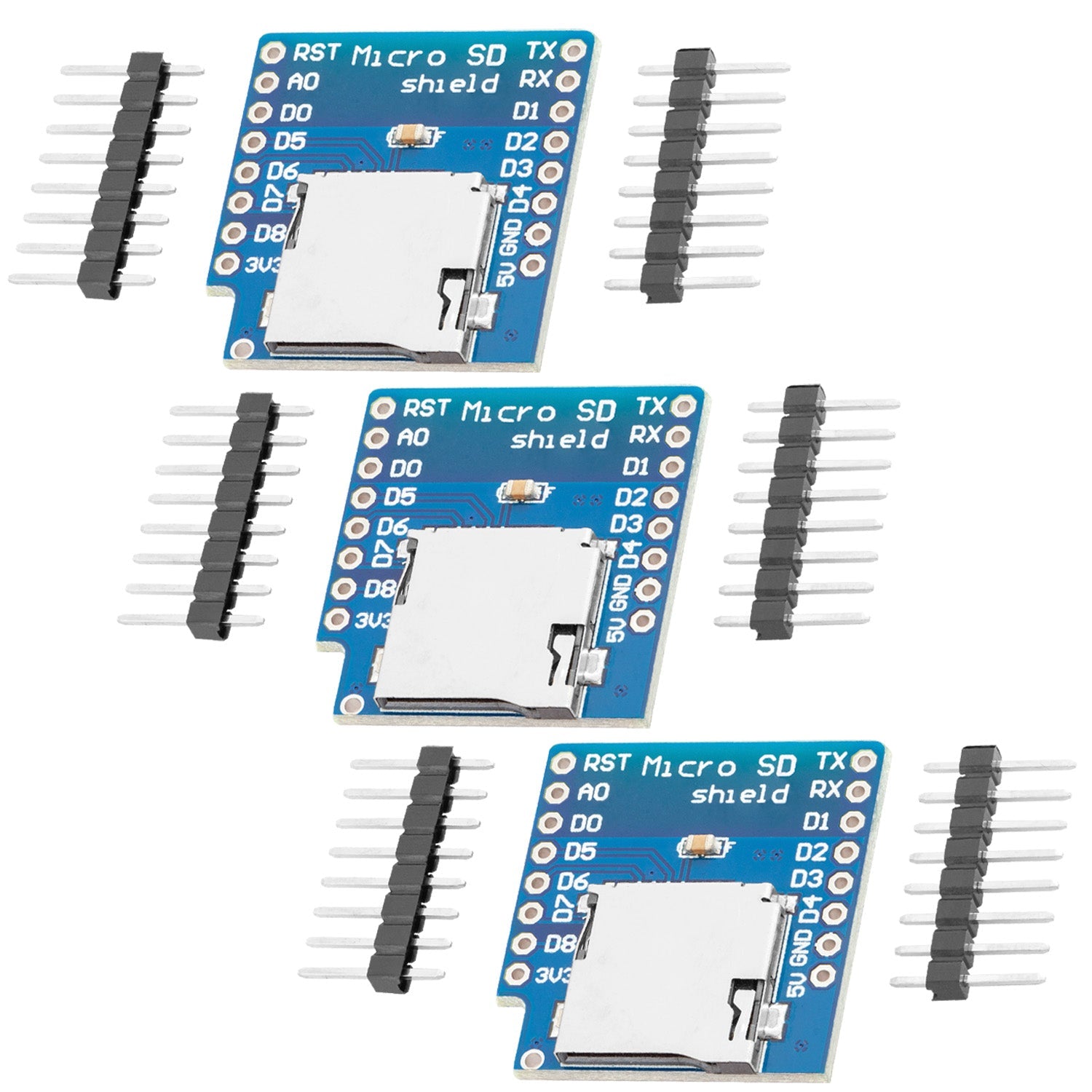 Micro SD Karten D1 Mini Shield Adapter - 8 Pin 3.3V SD Card Lesermodul mit SPI Interface, Kompatibel mit Arduino - AZ-Delivery