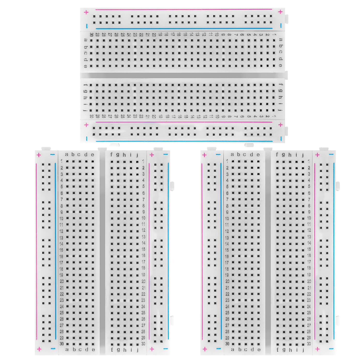 Mini Breadboard 400 Pin mit 4 Stromschienen für Jumper Kabel - AZ-Delivery