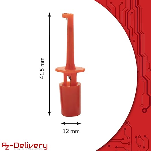 Testhaken Clips Probe Testleitungen Kit für elektronische Tests kompatibel mit Dupont Stiftleiste - AZ-Delivery