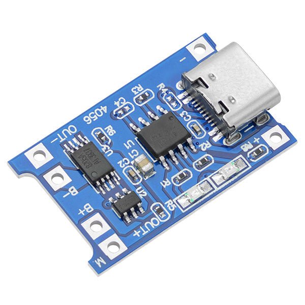 TP4056 Batterieladungsmodul - USB Typ C, Schutzschaltung, LED-Anzeigen - für Ihre Li-Ion oder LiPo Einzelzellenbatterien - AZ-Delivery