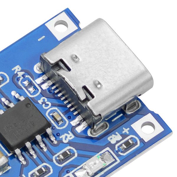 TP4056 Batterieladungsmodul - USB Typ C, Schutzschaltung, LED-Anzeigen - für Ihre Li-Ion oder LiPo Einzelzellenbatterien - AZ-Delivery