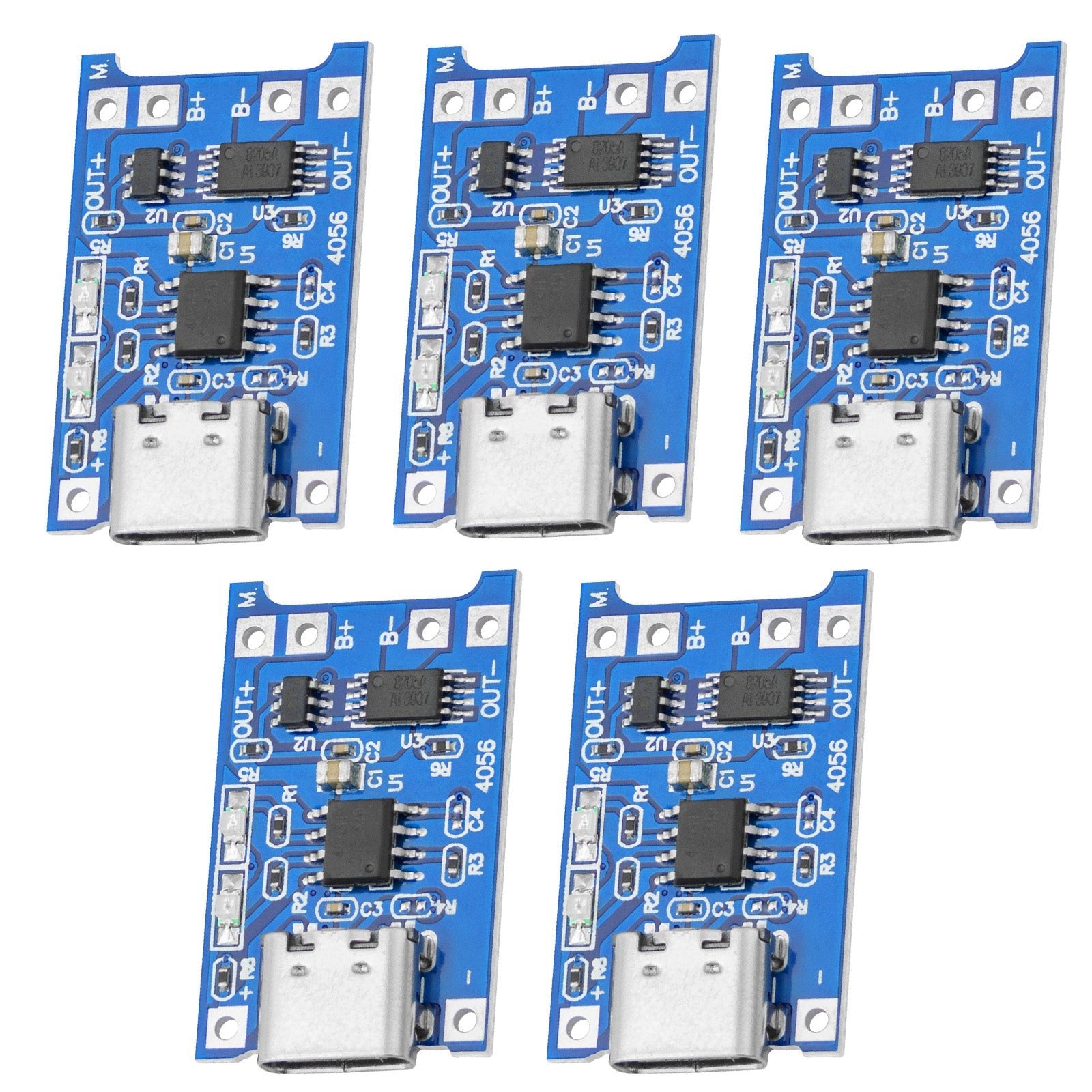 TP4056 Batterieladungsmodul - USB Typ C, Schutzschaltung, LED-Anzeigen - für Ihre Li-Ion oder LiPo Einzelzellenbatterien - AZ-Delivery