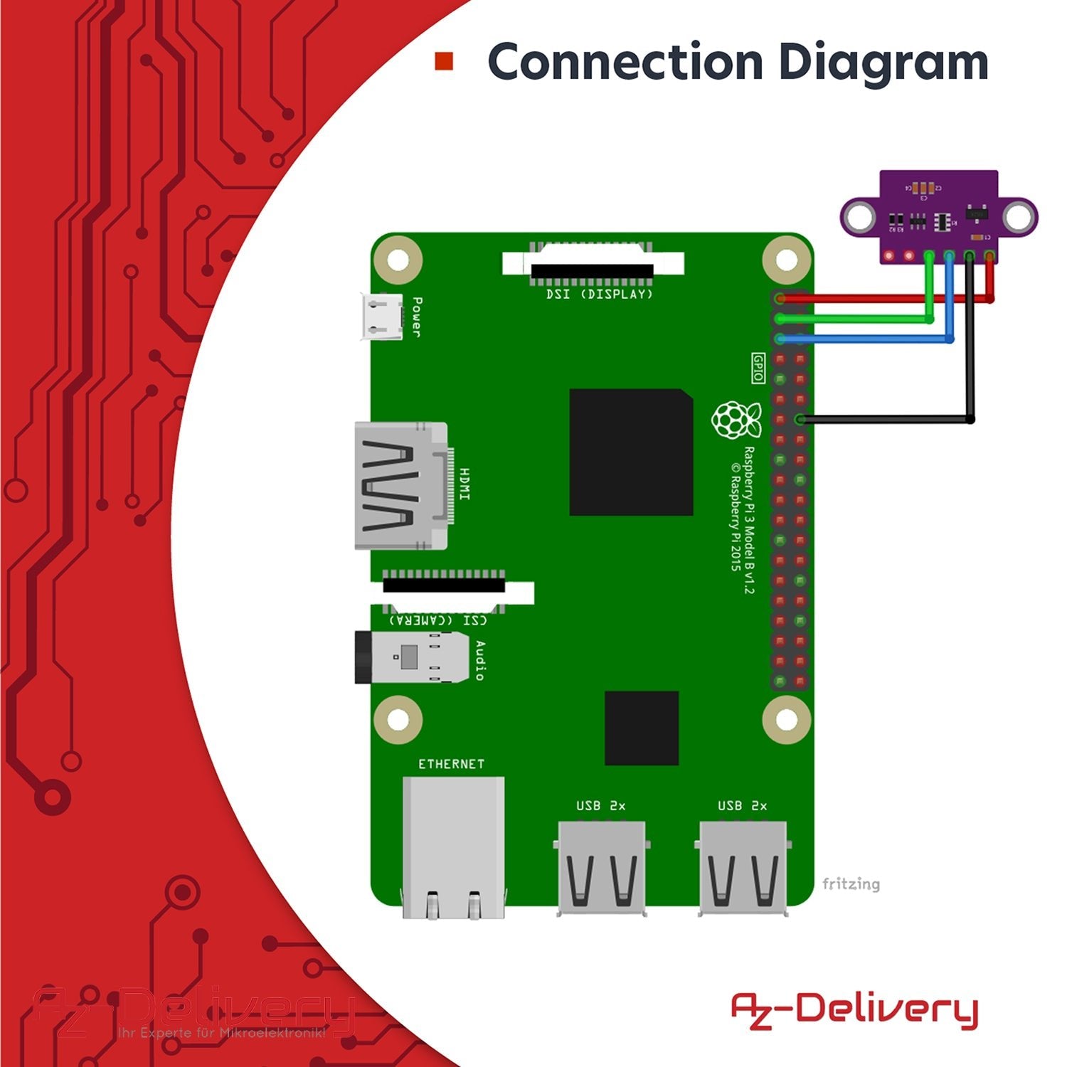 VL53L0X Time-of-Flight (ToF) Laser Abstandssensor kompatibel mit Arduino - AZ-Delivery